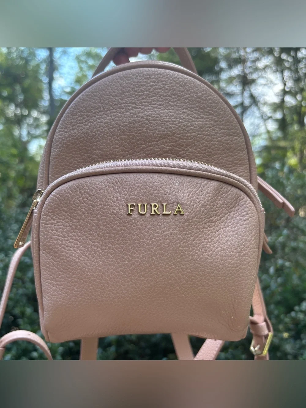 Furla Pebbled Leather Mini Backpack